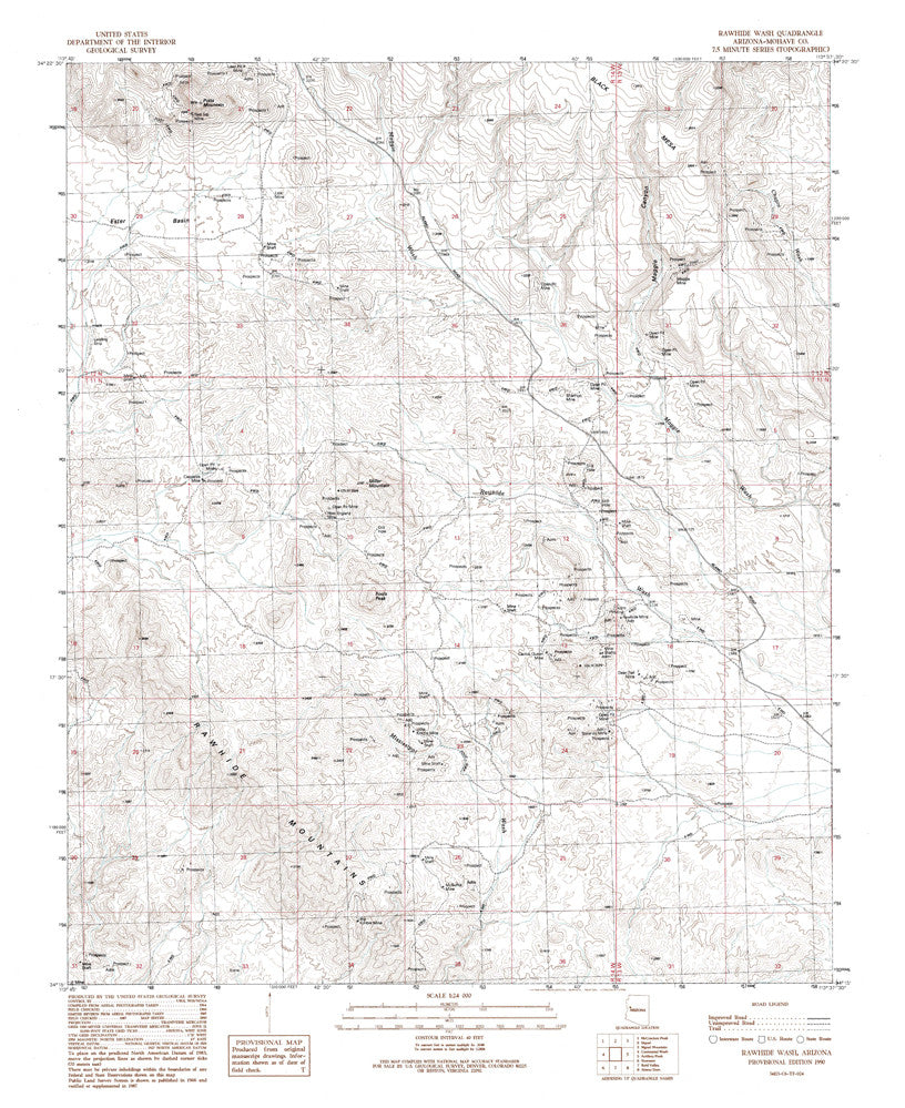 RAWHIDE WASH, Arizona 7.5' - Wide World Maps & MORE! - Map - Wide World Maps & MORE! - Wide World Maps & MORE!