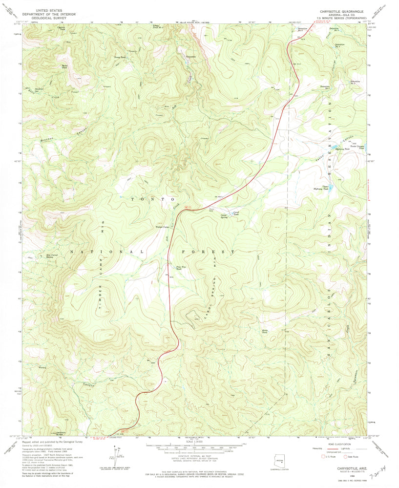 CHRYSOTILE, AZ (7.5'×7.5' Topographic Quadrangle) - Wide World Maps & MORE! - Map - Wide World Maps & MORE! - Wide World Maps & MORE!