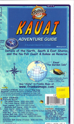 Franko's Kauai Adventure Guide Map - Wide World Maps & MORE! - Map - Franko Maps - Wide World Maps & MORE!