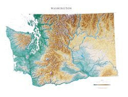 Raven Large Washington State Map Dry Erase Ready-to-Hang - Wide World Maps & MORE! - Map - Raven Maps & Images - Wide World Maps & MORE!