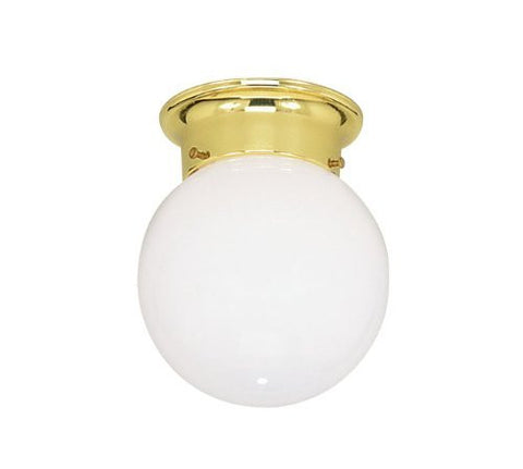 Livex Lighting 7004-02 Flush Mount with Opal Glass Shades, Polished Brass - Wide World Maps & MORE! - Home Improvement - Livex Lighting - Wide World Maps & MORE!