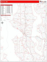 Seattle, WA Red Line Style All Streets & Highways Map - Wide World Maps & MORE! - Book - Wide World Maps & MORE! - Wide World Maps & MORE!