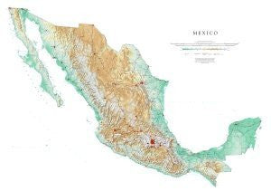 Mexico Topographic Wall Map by Raven Maps, Dry Erase Laminated Print - Wide World Maps & MORE! - Map - Raven Maps & Images - Wide World Maps & MORE!