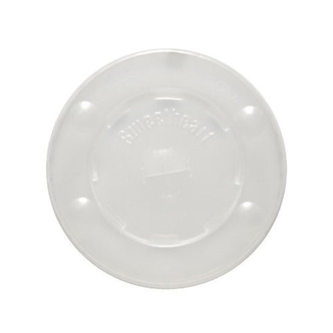 SOLO L10BLN-0100 Polystyrene Flat Lid for Cold Cup, Straw Slots, Identification Buttons, Translucent (Case of 2,000) - Wide World Maps & MORE! - BISS - Solo Foodservice - Wide World Maps & MORE!