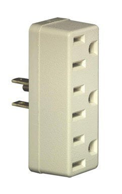 Leviton C22-00697-00w White Triple Tap Plug-In Outlet Adapters - Wide World Maps & MORE! - Home Improvement - Leviton - Wide World Maps & MORE!