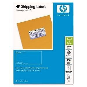 HP White Shipping Labels, 2 X 4, 250 Count, 25 Sheets - Wide World Maps & MORE! - Speakers - HP - Wide World Maps & MORE!