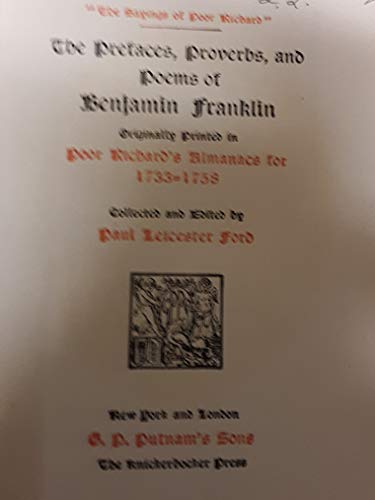 The Sayings of Poor Richard. The Prefaces, Proverbs,and Poems of Benjamin Franklin: Originally Printed in Poor Richard's Almanac for 1733-1758 - Wide World Maps & MORE! - Book - Wide World Maps & MORE! - Wide World Maps & MORE!