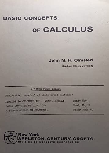 Basic Concepts of Calculus (The Appleton-Century Mathematics Series) - Wide World Maps & MORE!