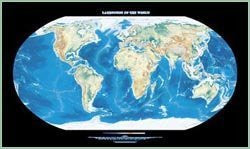 Landforms of the World Topographic Wall Map by Raven Maps, Print on Paper (Non-Laminated) - Wide World Maps & MORE! - Home - Raven Maps - Wide World Maps & MORE!