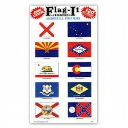 Assorted U.S. State Flags: 120 Self-Adhesive Flag Stickers - Wide World Maps & MORE! - Decals - Flag-It - Wide World Maps & MORE!