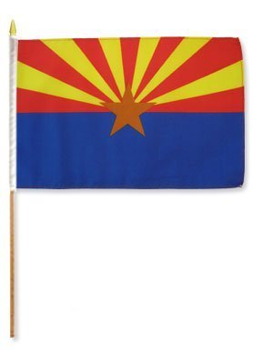 Arizona State 18"×12" Stick Flag - Wide World Maps & MORE! - Lawn & Patio - RFCO - Wide World Maps & MORE!