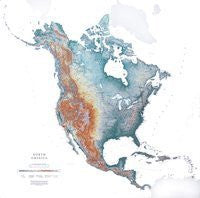 North America Topographic Wall Map by Raven Maps, Laminated Print - Wide World Maps & MORE! - Home - Raven Maps - Wide World Maps & MORE!