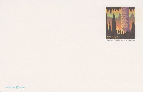 2002 23 Cent Printed Postage Carlsbad Caverns Postcard - Wide World Maps & MORE! - Toy - USPS - Wide World Maps & MORE!