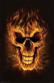 Flaming Skull Framed Poster 8"x10" - Wide World Maps & MORE! - Home - Unknown - Wide World Maps & MORE!