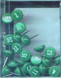 Green Numbered Map Pins 1-100 - Wide World Maps & MORE! - Office Product - Moore - Wide World Maps & MORE!