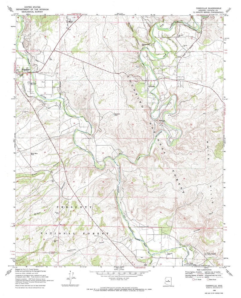 Cornville, AZÊ7.5' 1968 [Map] United States Geological Survey