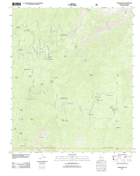 Crown King, Arizona (US Topo 7.5'×7.5' Quadrangle) - Wide World Maps & MORE! - Map - Wide World Maps & MORE! - Wide World Maps & MORE!