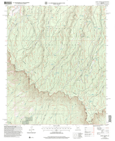 Dane Canyon, AZ (7.5'×7.5' Topographic Quadrangle) - Wide World Maps & MORE! - Map - Wide World Maps & MORE! - Wide World Maps & MORE!