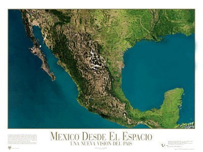 Mexico from Space - &#0169;Spaceshots Art Poster Print, 32x24 - Wide World Maps & MORE! - Home - Spaceshots - Wide World Maps & MORE!