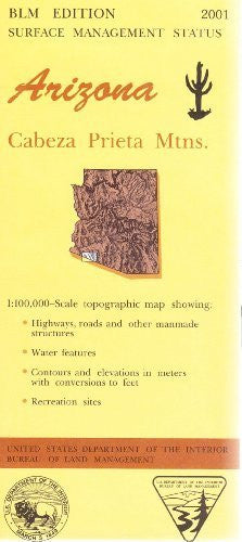 Cabeza Prieta Mountains 1:100,000-Scale Topographic Map : Arizona 60×30-minute Quadrangle Surface Management Status Series - Wide World Maps & MORE!