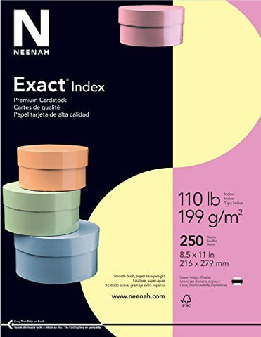 Neenah Exact Index Cardstock, 110 lb, 8.5 x 11 Inches, 250 Sheets - Wide World Maps & MORE! - Office Product - Neenah - Wide World Maps & MORE!