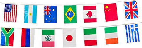 International Flag Pennant Banner (all-weather; 20 flags/string) - Wide World Maps & MORE! - Décor - Beistle - Wide World Maps & MORE!