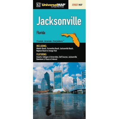 Jacksonville/Duval County Florida Fold Map [Set of 2] - Wide World Maps & MORE! - Office Product - Universal Map - Wide World Maps & MORE!