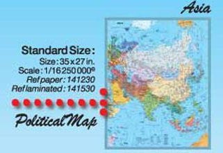 Asia Political Wall Map Gloss Laminated - Wide World Maps & MORE! - Book - Wide World Maps & MORE! - Wide World Maps & MORE!