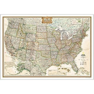 United States of America Executive Political Enlarged Wall Map Dry Erase Laminated - Wide World Maps & MORE! - Map - National Geographic Maps - Wide World Maps & MORE!