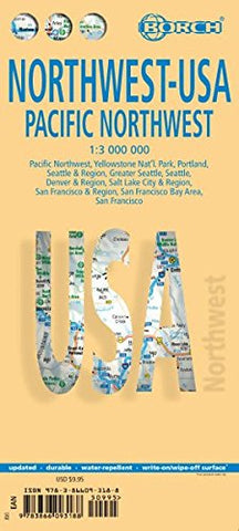 Laminated Pacific Northwest Map by Borch (English Edition) - Wide World Maps & MORE! - Book - Borch - Wide World Maps & MORE!