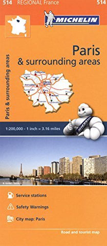 Michelin Regional Maps: France: Paris and Surrounding Areas Map 514 - Wide World Maps & MORE! - Map - Michelin Travel & Lifestyle - Wide World Maps & MORE!