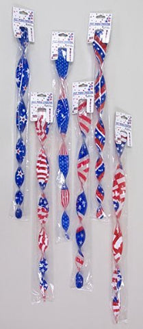 Hanging Patriotic Wind Twister 19.5" (Single pack) - Wide World Maps & MORE! - Wireless - DDI - Wide World Maps & MORE!