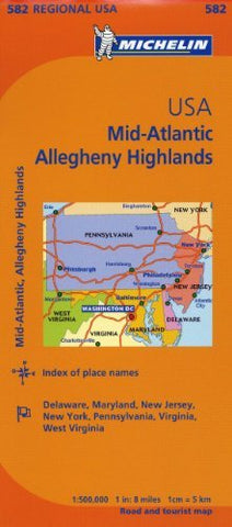 Michelin USA: Mid-Atlantic, Allegheny Highlands Map 582 (Maps/Regional (Michelin)) - Wide World Maps & MORE! - Book - Wide World Maps & MORE! - Wide World Maps & MORE!