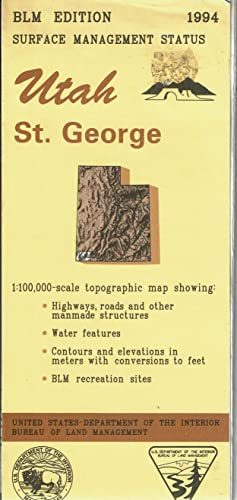 Surface Management Status Utah, St. George 1:100,000-Scale Topographic Map - Wide World Maps & MORE!