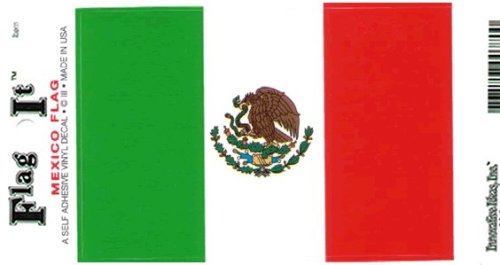 Mexico Flag 6 Self Adhesive Vinyl Decals - Wide World Maps & MORE! -  - Wide World Maps & MORE! - Wide World Maps & MORE!