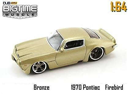 Jada Dub City Big Time Muscle Bronze 1970 Pontiac Firebird 1:64 Scale Die Cast Car - Wide World Maps & MORE! - Toy - Big Time Muscle - Wide World Maps & MORE!