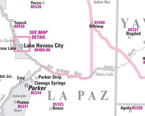 Arizona 5-Digit ZIP Code Map Full-Size Dry Erase Laminated Wall Map - Wide World Maps & MORE! - Map - Wide World Maps & MORE! - Wide World Maps & MORE!