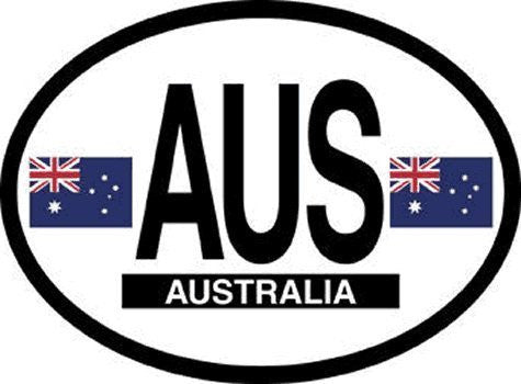 AUS Australia Oval Reflective Decals 2-Pack - Wide World Maps & MORE! - Automotive Parts and Accessories - Flag It - Wide World Maps & MORE!