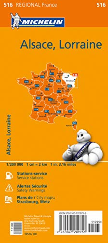 Michelin Regional Maps: France: Alsace, Lorraine Map 516 (Michelin Regional France) - Wide World Maps & MORE!