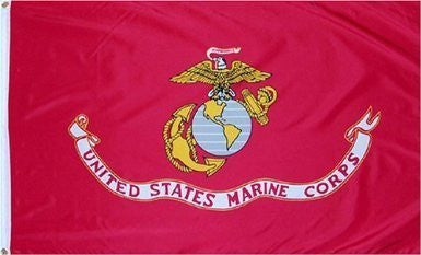 USMC 3'x5' US Marine Corps - - - Double Knit Polyester Flag With Canvas Header & Brass Grommets - Wide World Maps & MORE! - Lawn & Patio - WILDFLAGS - Wide World Maps & MORE!
