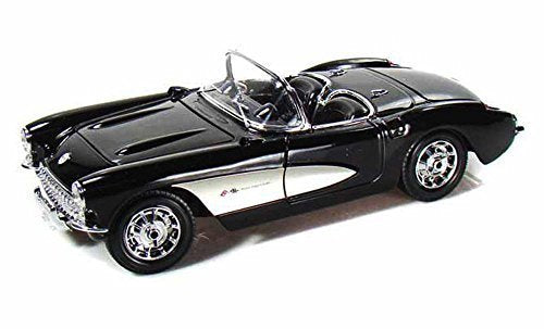 1957 Chevy Corvette Convertible, Black - Maisto 31139 - 1/18 Scale Diecast Model Toy Car - Wide World Maps & MORE! - Toy - Maisto - Wide World Maps & MORE!