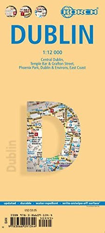 Laminated Dublin Map by Borch (English, Spanish, French, Italian and German Edition) - Wide World Maps & MORE! - Book - Borch - Wide World Maps & MORE!