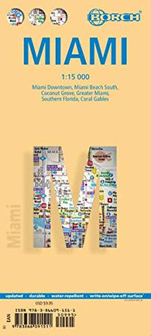 Laminated Miami Map by Borch (English Edition) - Wide World Maps & MORE! - Book - Borch - Wide World Maps & MORE!