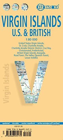 Laminated Virgin Islands (U.S. & British) Map by Borch (English Edition) - Wide World Maps & MORE! - Book - Borch - Wide World Maps & MORE!