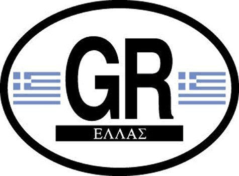 GR Greece Oval Reflective Decals 2-Pack - Wide World Maps & MORE! - Automotive Parts and Accessories - Flag It - Wide World Maps & MORE!