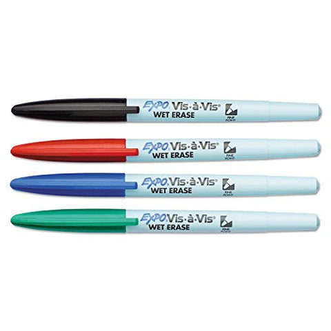 12PK SANF 16074 Vis-A-Vis Wet Erase Mrkr Pen Ast 4 - Wide World Maps & MORE! - Office Product - Sanford - Wide World Maps & MORE!