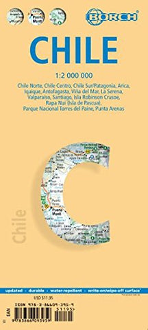 Chile Laminated Map by Borch (English, Spanish, French, Italian and German Edition) - Wide World Maps & MORE! - Book - Flagline - Wide World Maps & MORE!
