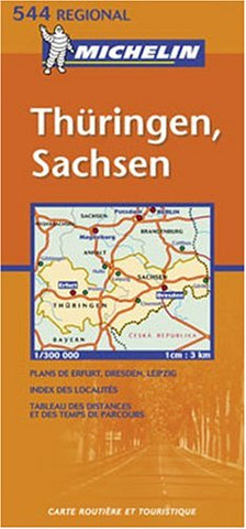Michelin Germany Mideast - Thuringen/Sachsen Map No. 544 (CARTES, 14050) (French Edition) - Wide World Maps & MORE!