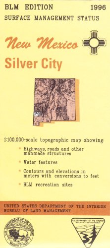 Silver City New Mexico 1:100,000 Scale Topo Map Surface Management BLM 30x60 Minute Quad - Wide World Maps & MORE!