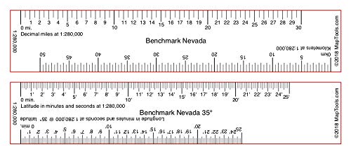 MapTools Ruler Set for Benchmark Road & Recreation Atlas - Nevada - Wide World Maps & MORE! - Sports - MapTools - Wide World Maps & MORE!